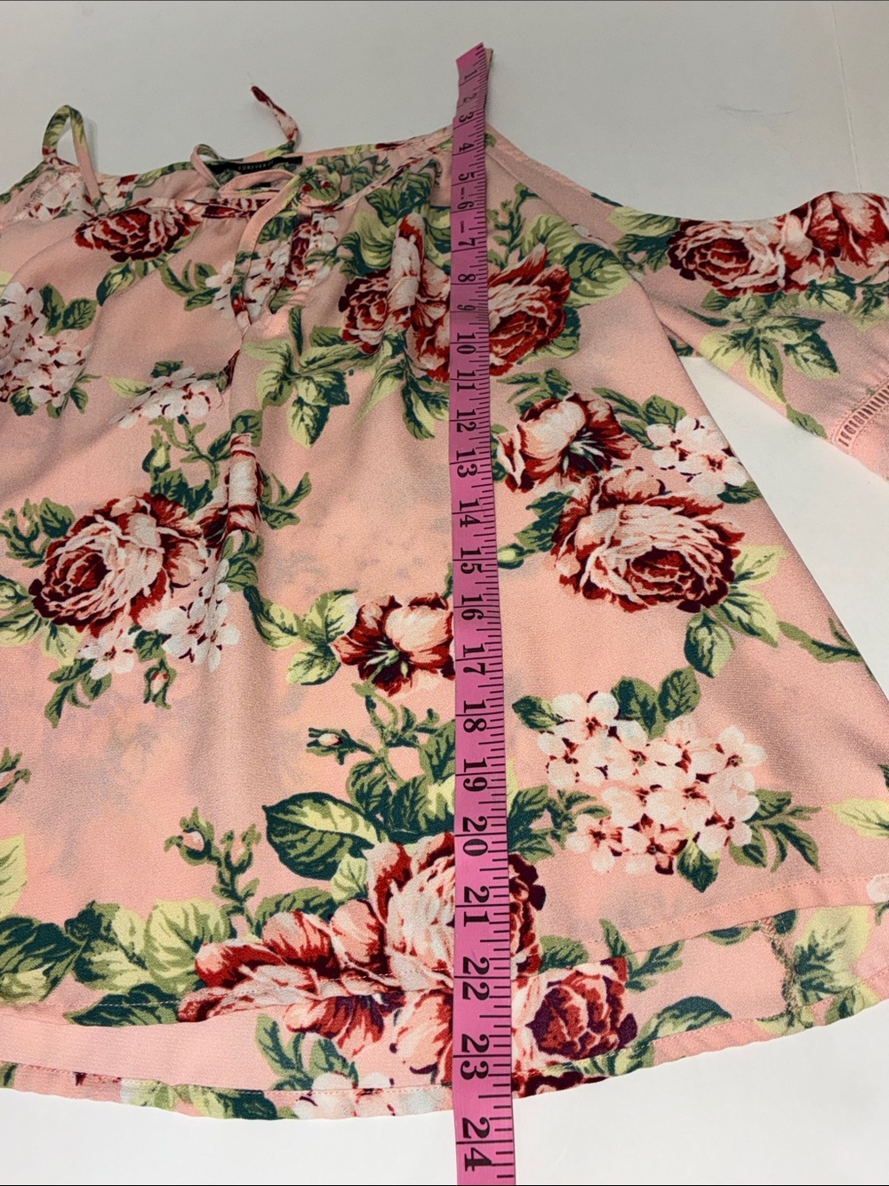 Forever 21 L Pink Floral Cold-Shoulder Camisole - Picture 5 of 15